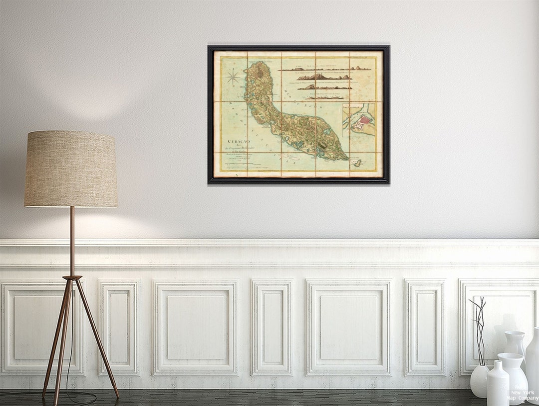 1779 Map Curacao Curacao Tire Des Originaux Hollandois De Etsy