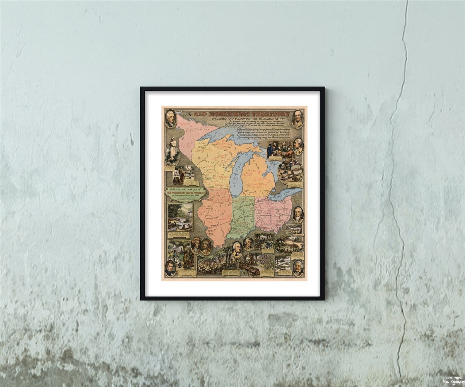 Mapthe Old Northwest Territory Preceding and Following the - Etsy