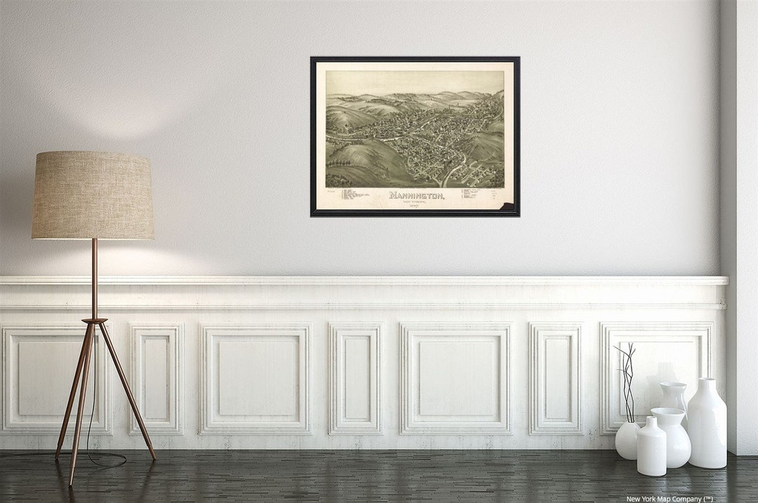 Map 1897 Map Mannington West Virginia 1897 Mannington Etsy