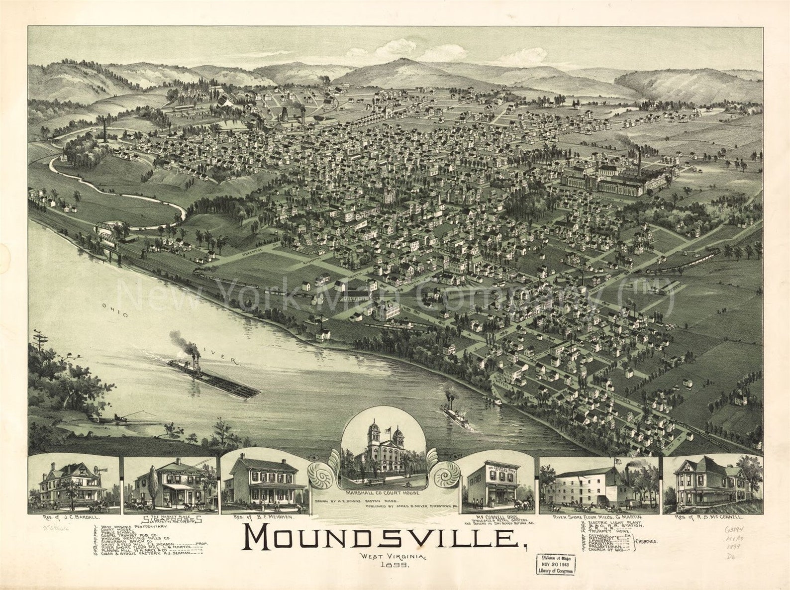 Map 1899 Map Moundsville West Virginia 1899 Moundsville Etsy