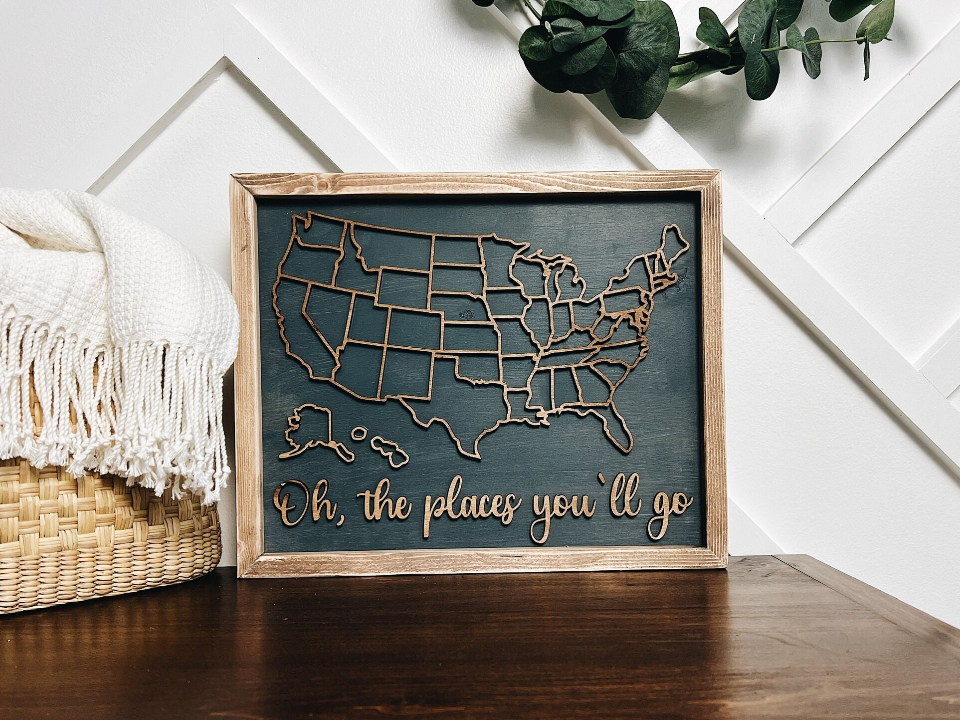Small, Extra Saying Choices, US Travel Sign, USA States to Mark Travel