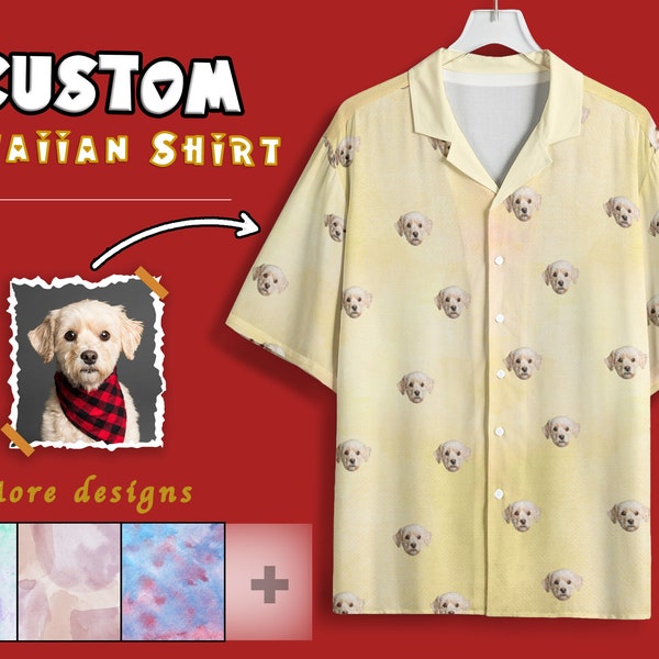 Custom Photo Hawaiian Shirts | Pet Face Shirt | Casual Summer Outfit | Beach Style Personalised Shirts | Gift For Him