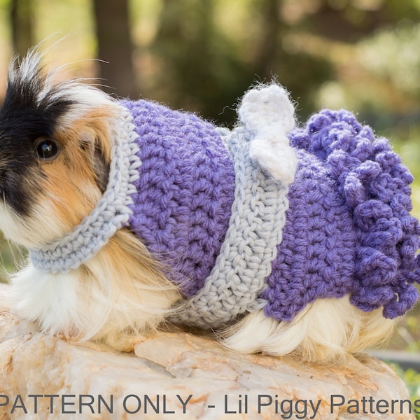 Guinea Pig Pattern Crochet Dress Ruffles Sweater DIGITAL DOWNLOAD PDF Costume Cosplay Princess small animal
