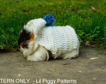 Guinea Pig Pattern Hoodie Sweater Crochet DIGITAL DOWNLOAD PDF Small Animal Party Costume Cosplay