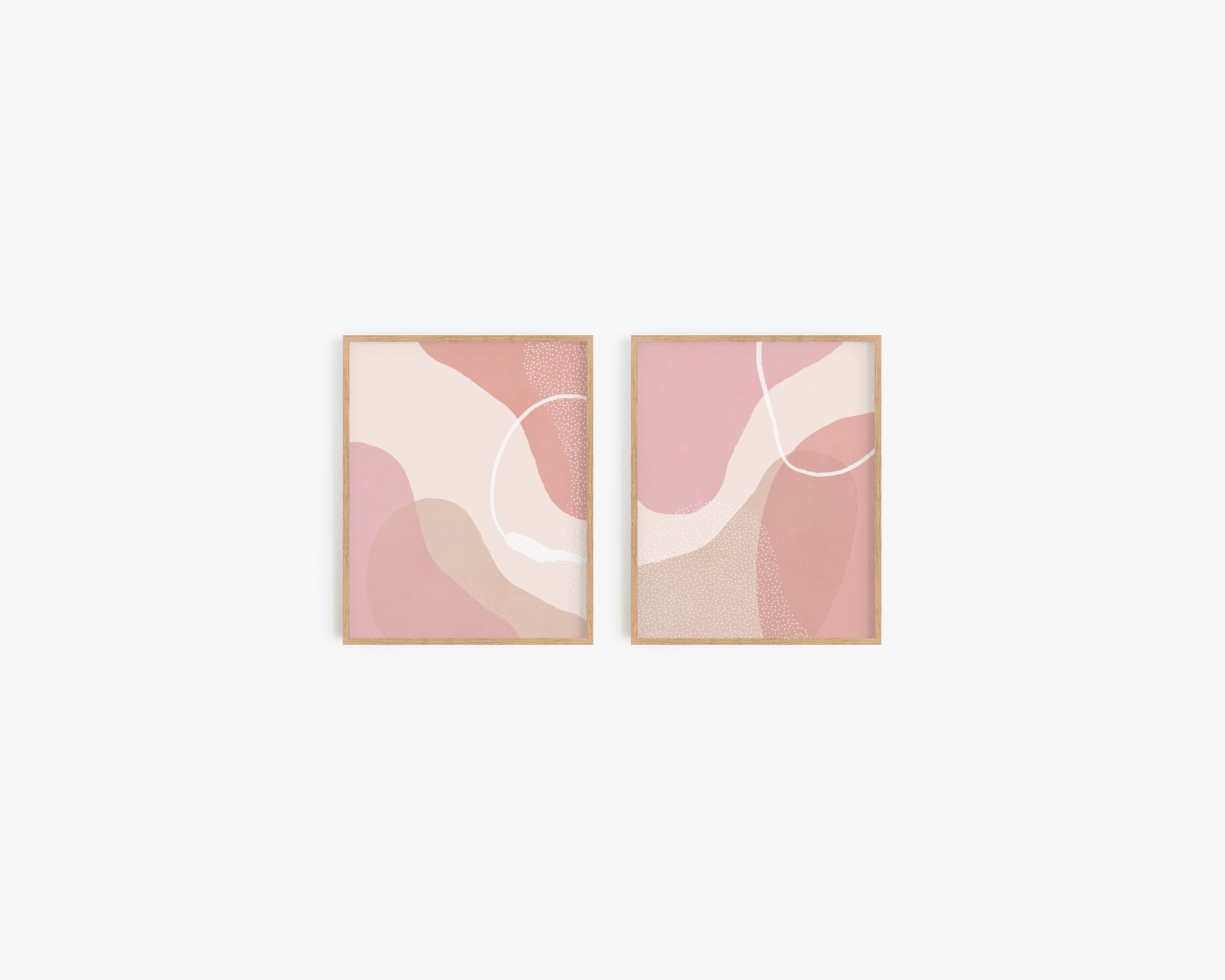 Blush Pink Print Set of 2/ Pastel Pink Wall Art/ Gallery Wall Etsy