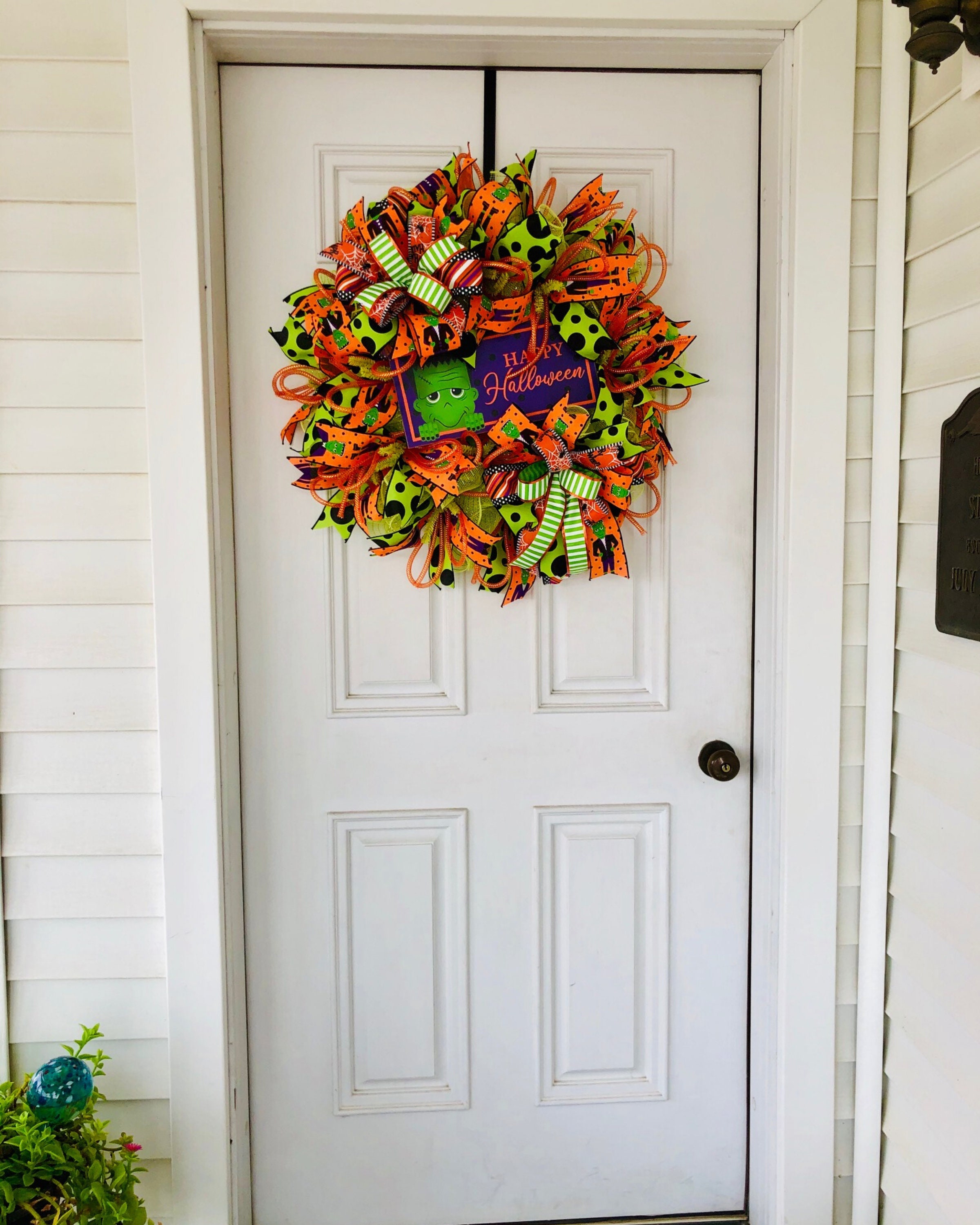 Halloween Decor \u201cFriendly Frankie\u201dFrankenstein Door Hanger Wreath Door DecorHalloween Wall Hanger Classroom DecorSame Day Shipping!