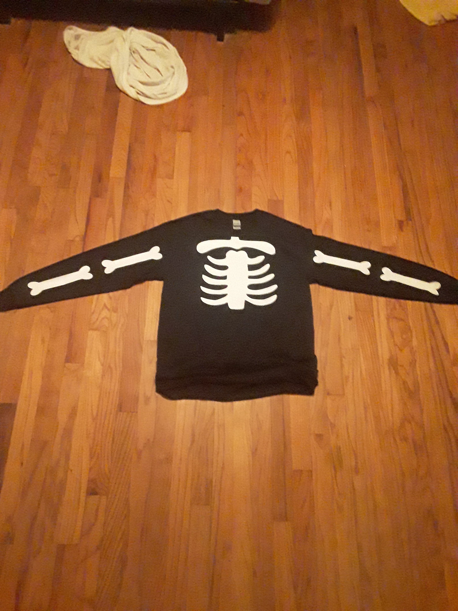 GLOW in the DARK Long Sleeved Halloween Skeleton T-Shirt | Etsy