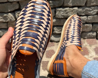 navy blue huarache sandals