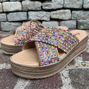 PLATFORM Slip on HUARACHE SANDALS. Mexican Leather Shoes. Huarache Fashion. Mexican Shoes. Comfortable Shoes For Woman. Mexican Gifts