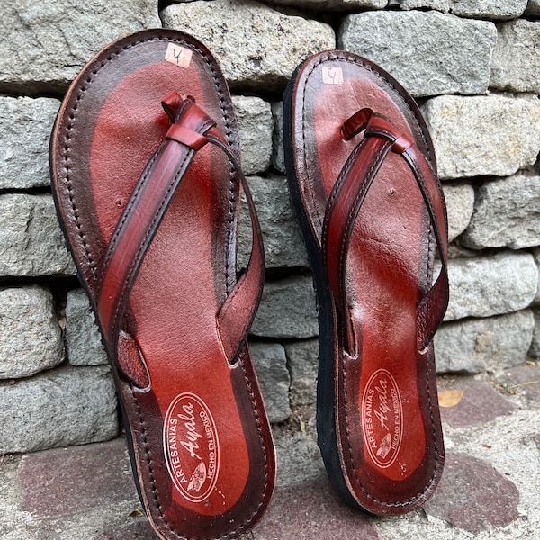 mexican leather flip flops