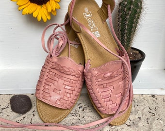 pink mexican huaraches