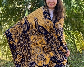 Embroidered MEXICAN SHAWL REBOZO. Mexican Gifts. Fashion Rebozo. Lightweight Mexican Shawl. Mexican Pashmina, Mexican Art