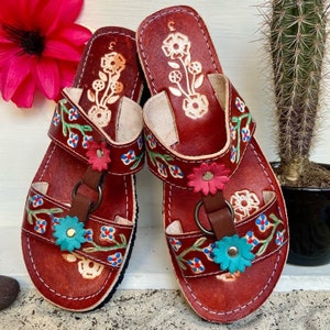 Beach Leather Sandals. Mexican Artisanal Sandals. Mexican - Etsy