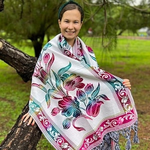 CHAL Tradicional MEXICANO. REBOZOS modernos. Regalos Mexicanos. Pashmina mexicana, Geschenke aus Mexiko