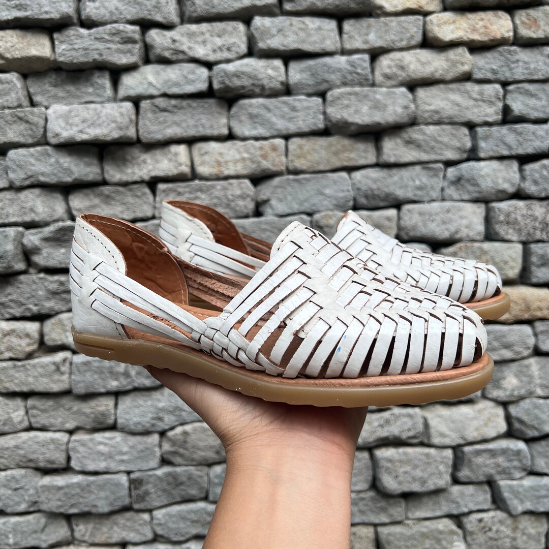 huaraches white leather