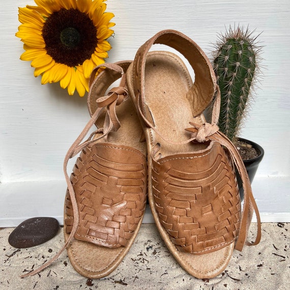 Lace up Huarache Sandal. Open Toe Artisanal Sandal. Mexican | Etsy