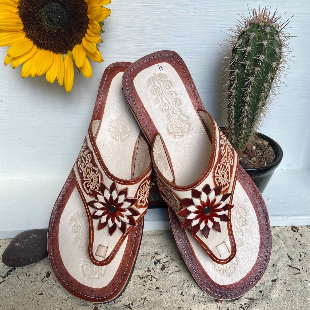 mexican leather flip flops