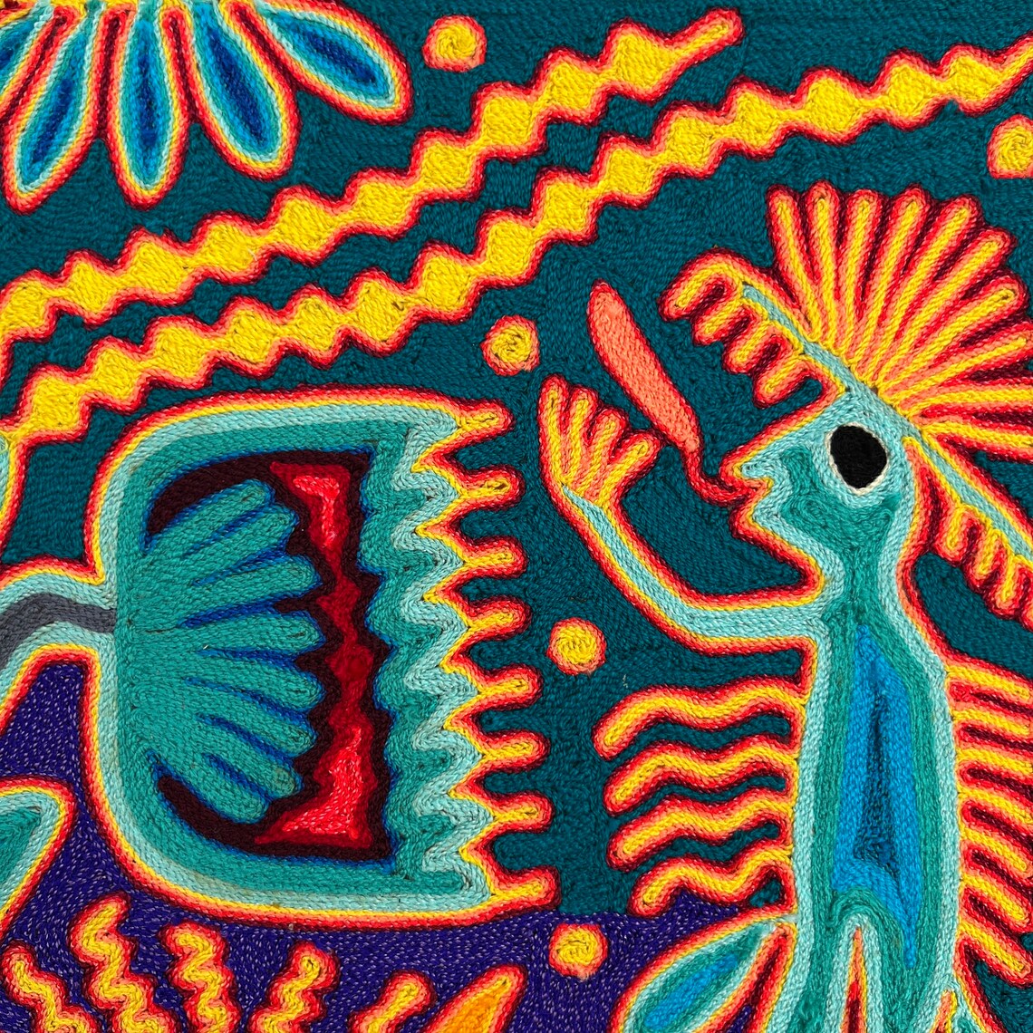 HUICHOL Yarn PAINTING to Home DECORATION. Mexican Huichol Art Etsy