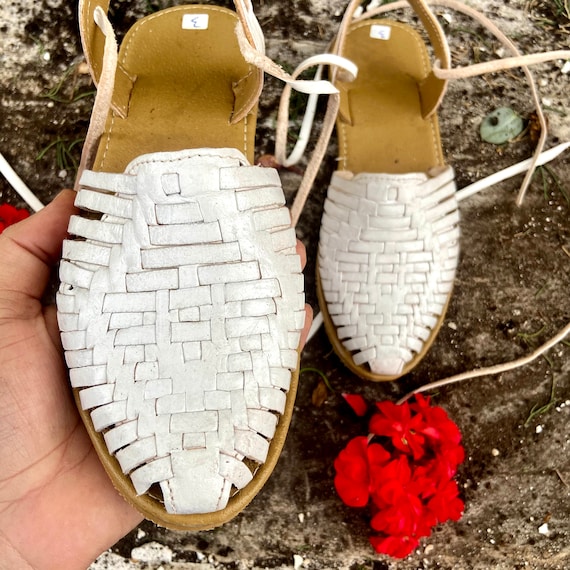 Huaraches white leather new arrivals
