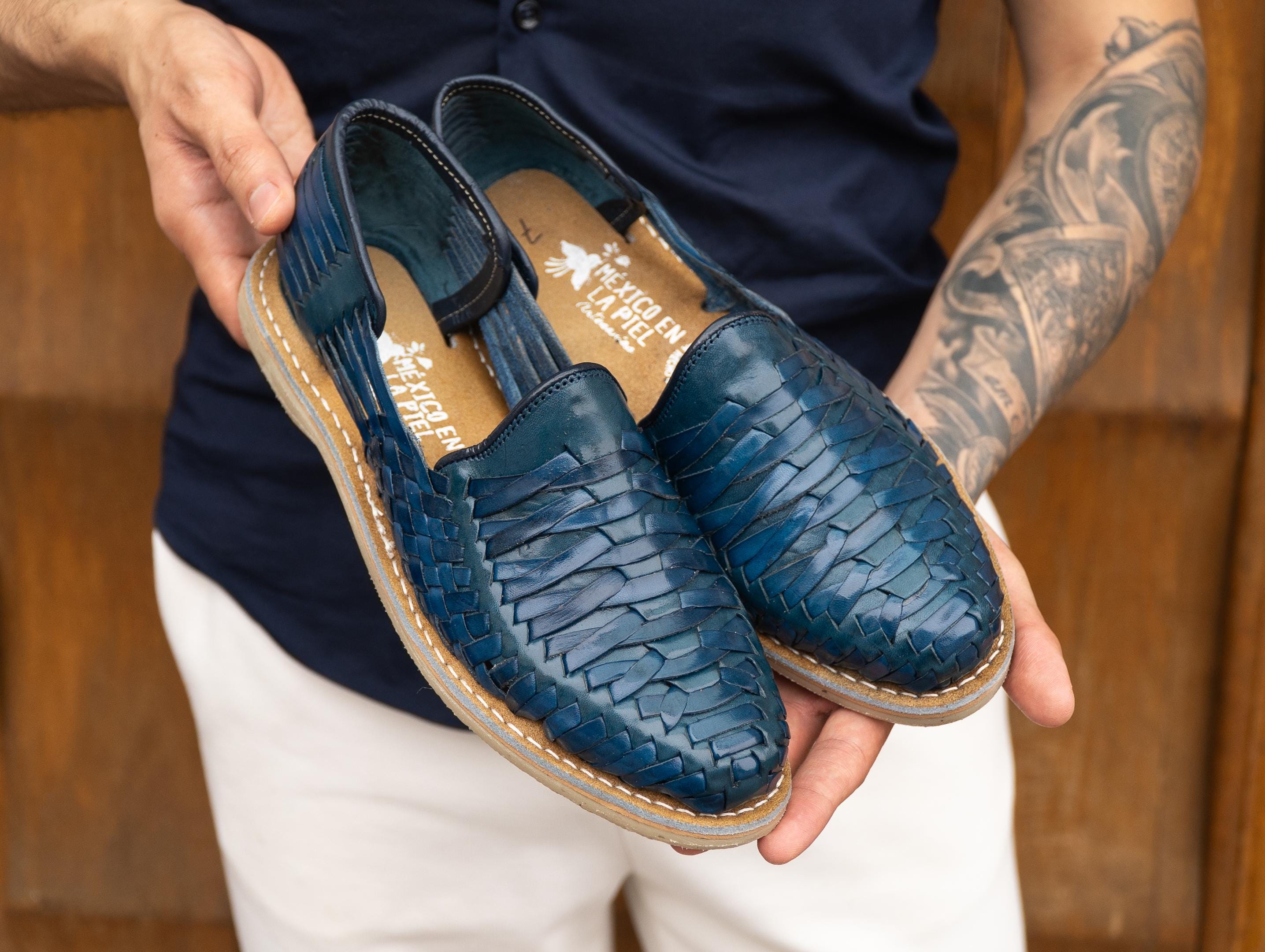 Dune London Leather Huaraches Sandals Men’s 12 Navy Blue Casual Shoes Summer HELLO MEN main image 2