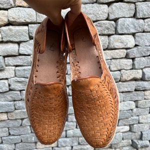 Mexican Artisanal Shoes Leather Honey/Brown 603357
