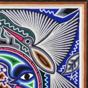 HUICHOL Art PAINT To Wall Decoration. Huichol Mexican Yarn Paint. Huichol Yarn Art. Mexican Painting. Mexican Huichol Paint 24" image 5