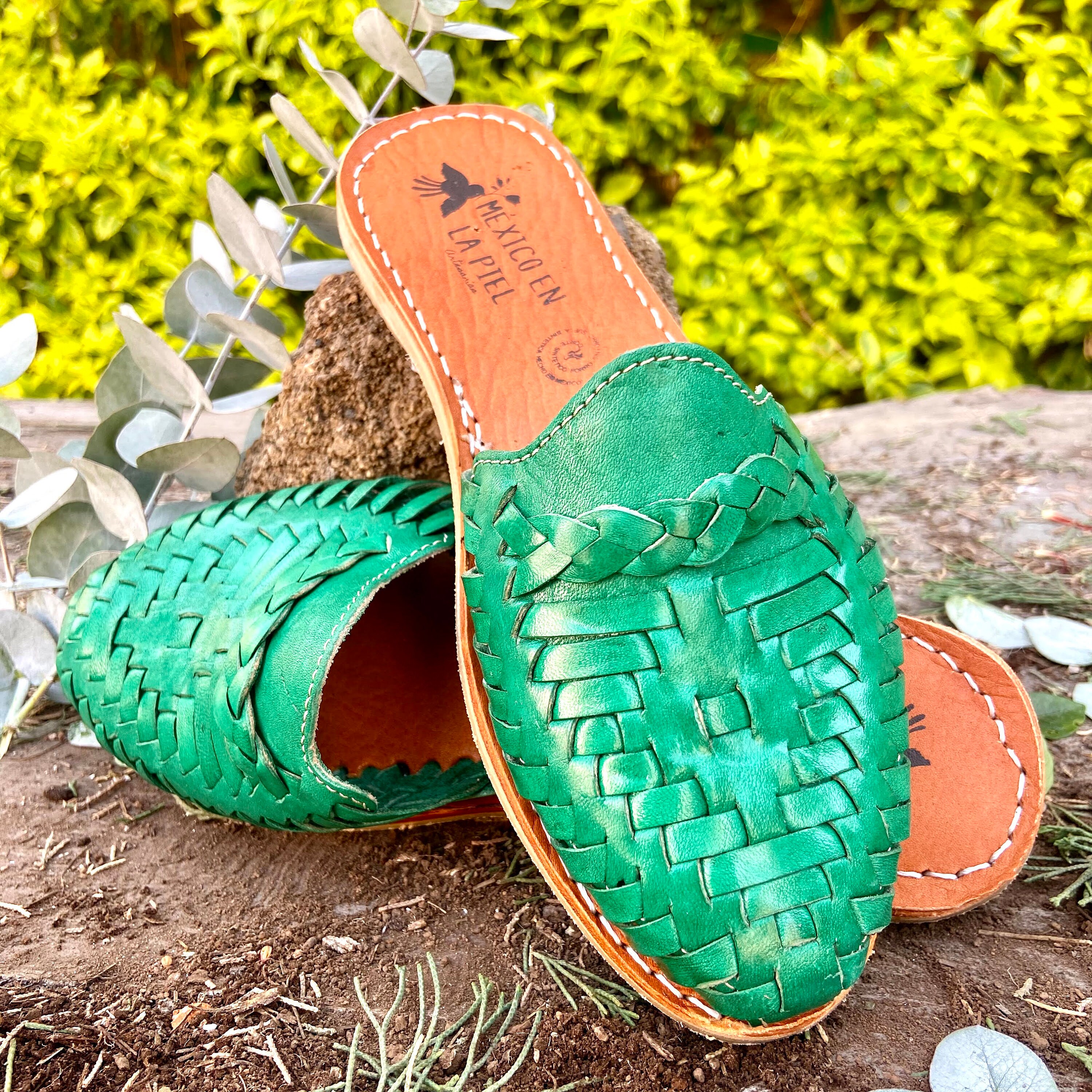 Green sandals size 11 top