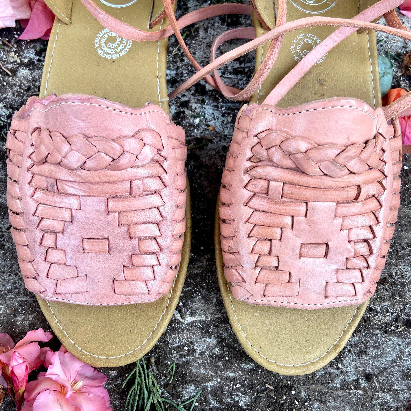 pink lace up sandals flat