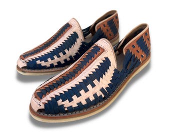 Men’s Handmade Leather Huaraches – Closed Toe – Comfortable Mexican Sandals – Breathable & Durable – Multiple Colors – Espinazo