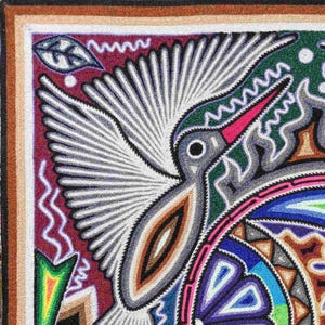 HUICHOL Art PAINT To Wall Decoration. Huichol Mexican Yarn Paint. Huichol Yarn Art. Mexican Painting. Mexican Huichol Paint 24" image 4