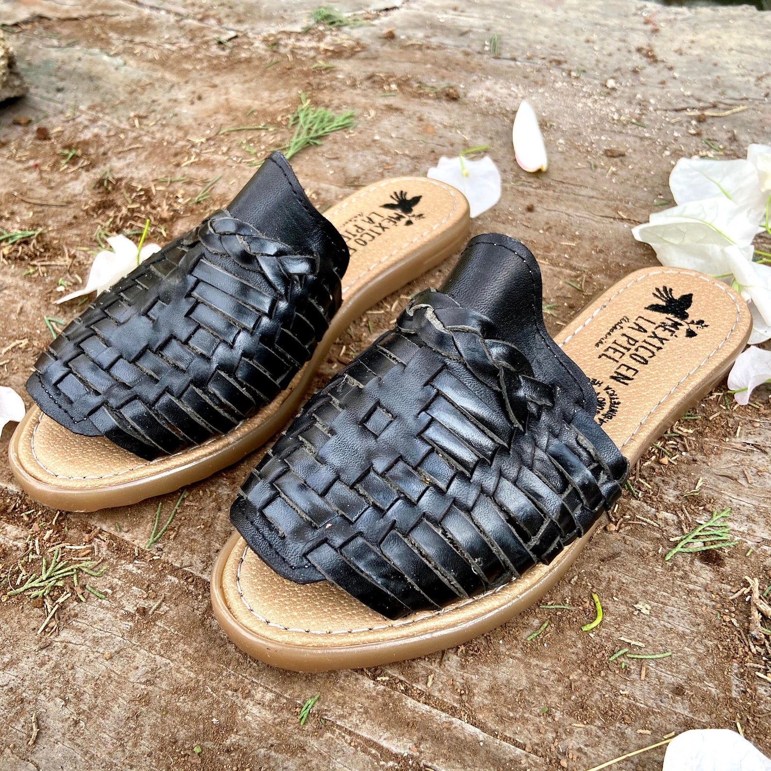 mexican sandals black