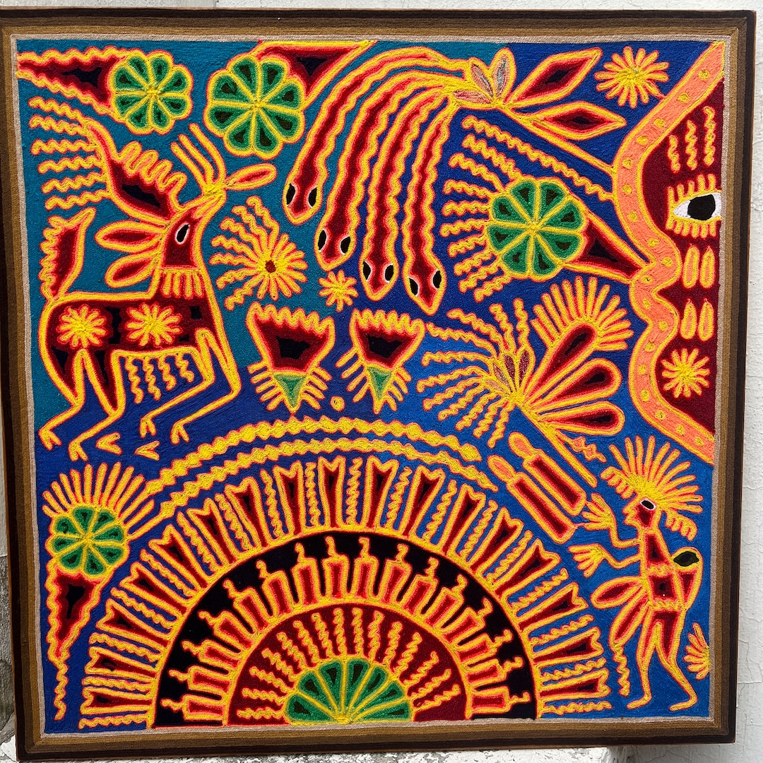 PINTURA DE Fio Mexicano HUICHOL para Imagem de arte