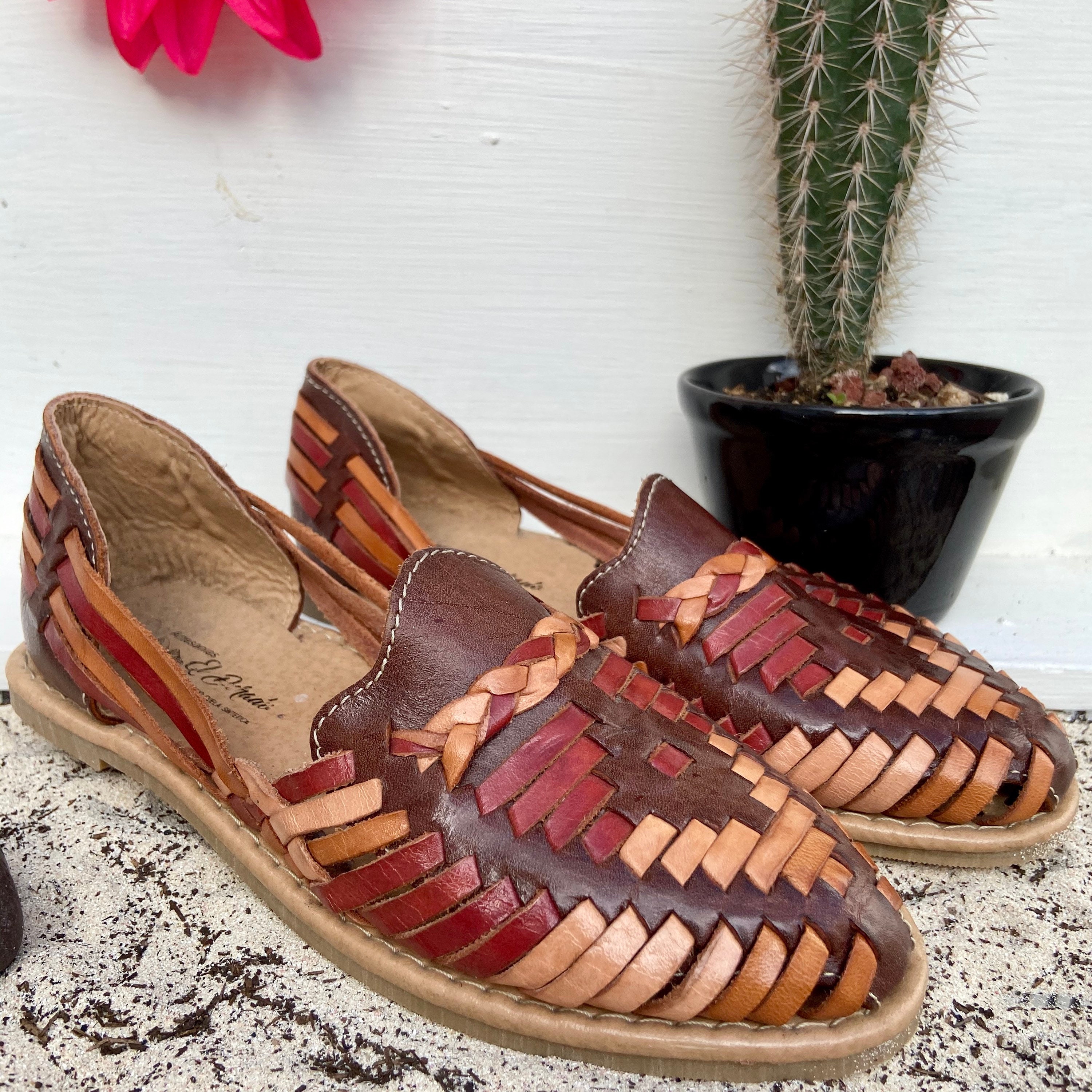 Braided Artisanal Huarache. Leather Huarache. Mexican Leather | Etsy