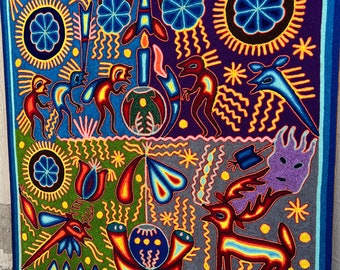 メキシコ 木の皮 お祝い 伝統アート 手書き 絵画 額付 - メルカリ