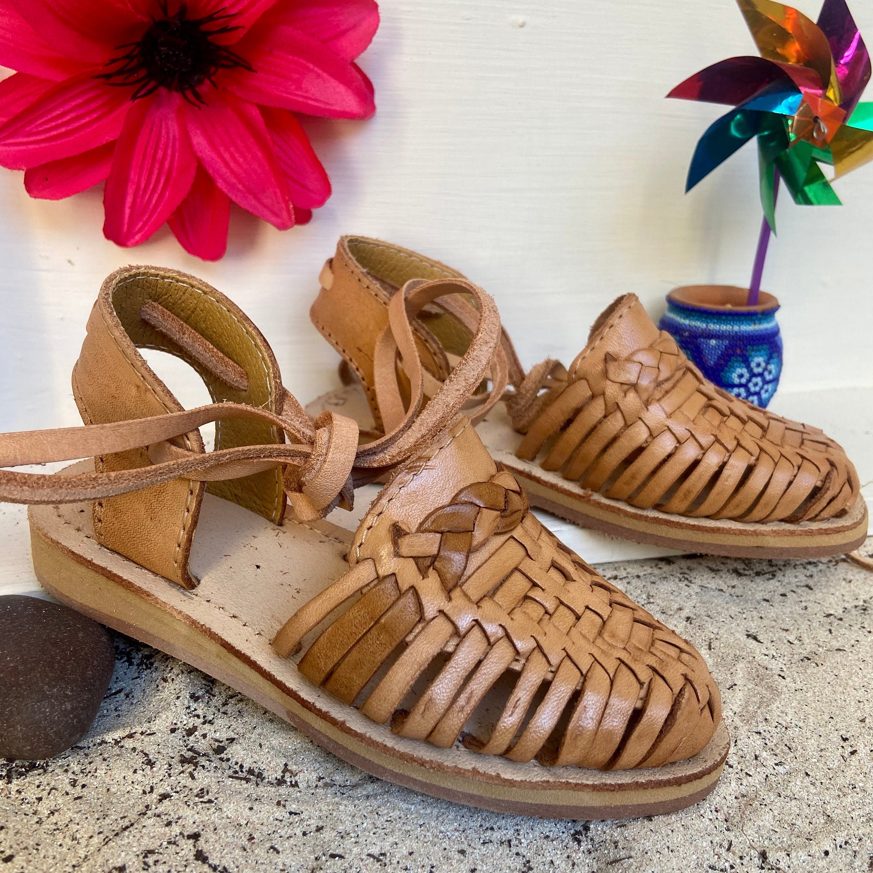 Lace Up Huarache Sandal for Girls Mexican Huarache For Girl Etsy