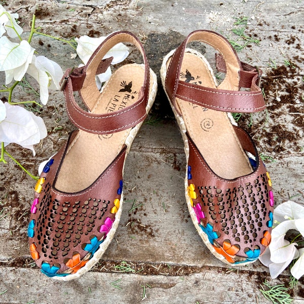 Leather Sandals ANKLE STRAP. Mexican Leather Sandals. Cute Summer Sandals. Mexican Artisanal Huarache.