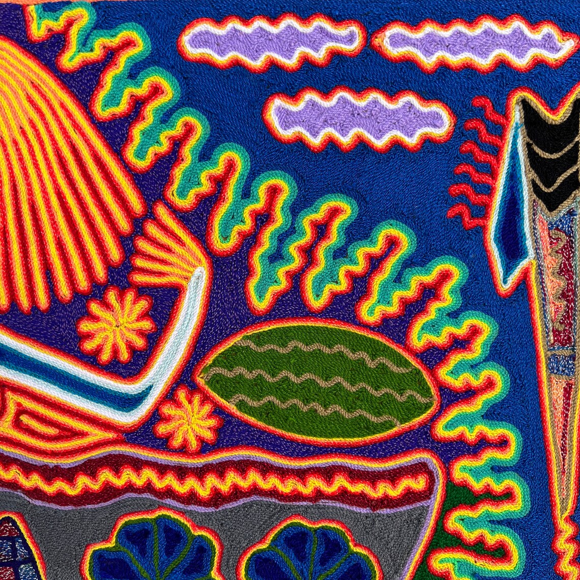 Mexican HUICHOL Yarn PAINTING. Mexican Huichol Art Picture to Etsy