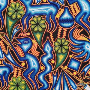 HUICHOL Art PAINT To Wall Decoration. Huichol Mexican Yarn Paint. Huichol Yarn Art. Mexican Painting. Mexican Huichol Paint 24" image 8