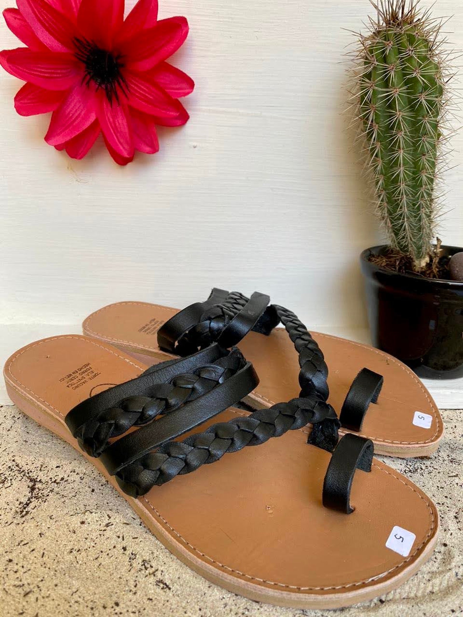 mexican sandals black