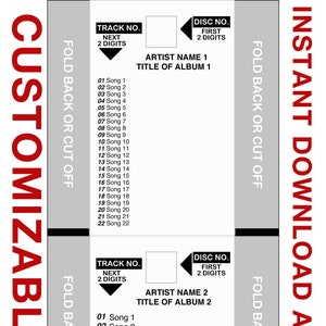 CD Jukebox-titelstrip Aanpasbare PDF Downloaden en afdrukken vanuit huis Rowe AMI Compact Disc