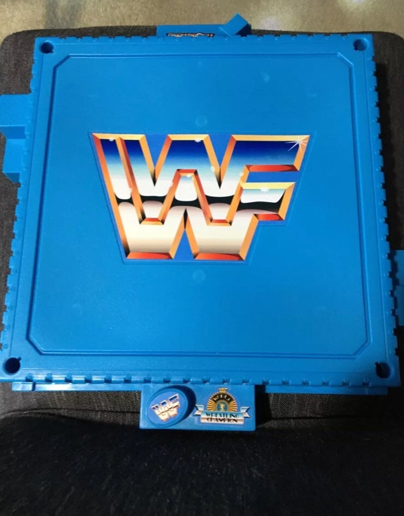 Hasbro WWF WWE Wrestling Ring Decals Stickers Reproduction Center ring flag wrestlemania belt and more image 2