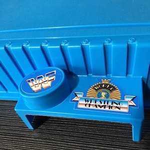 Hasbro WWF WWE Wrestling Ring Decals Stickers Reproduction Center ring flag wrestlemania belt and more image 4