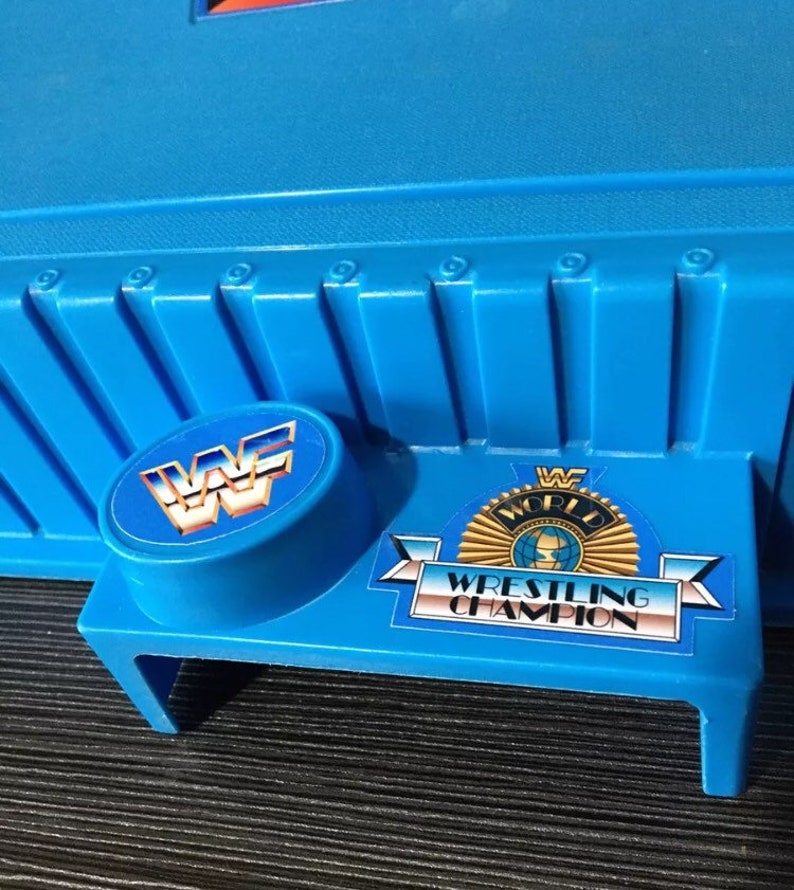 Hasbro WWF WWE Wrestling Ring Decals Stickers Reproduction Center ring flag wrestlemania belt and more image 4