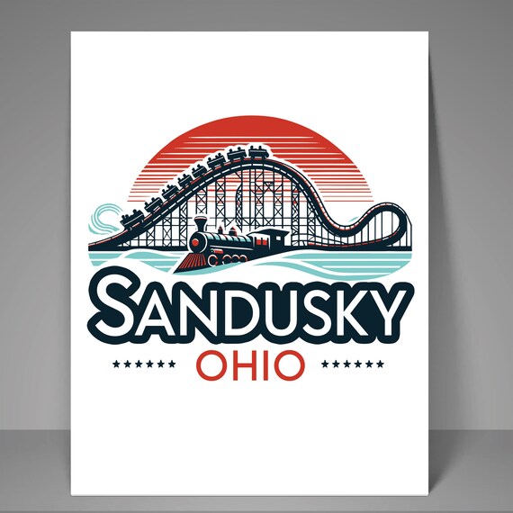 Sandusky Ohio Logo Digital File Sun Rollercoaster Design Sandusky Ohio Logo Digital File Sun Rollercoaster Design