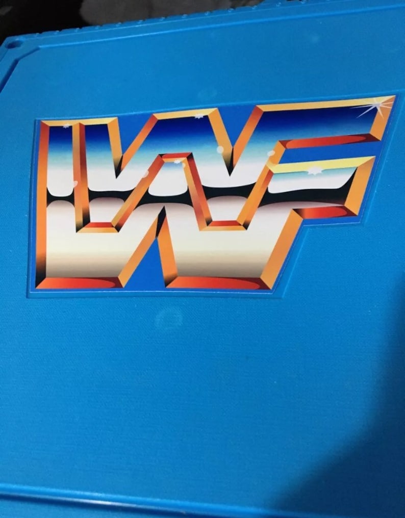 Hasbro WWF WWE Wrestling Ring Decals Stickers Reproduction Center ring flag wrestlemania belt and more image 6
