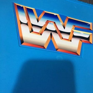 Hasbro WWF WWE Wrestling Ring Decals Stickers Reproduction Center ring flag wrestlemania belt and more image 3