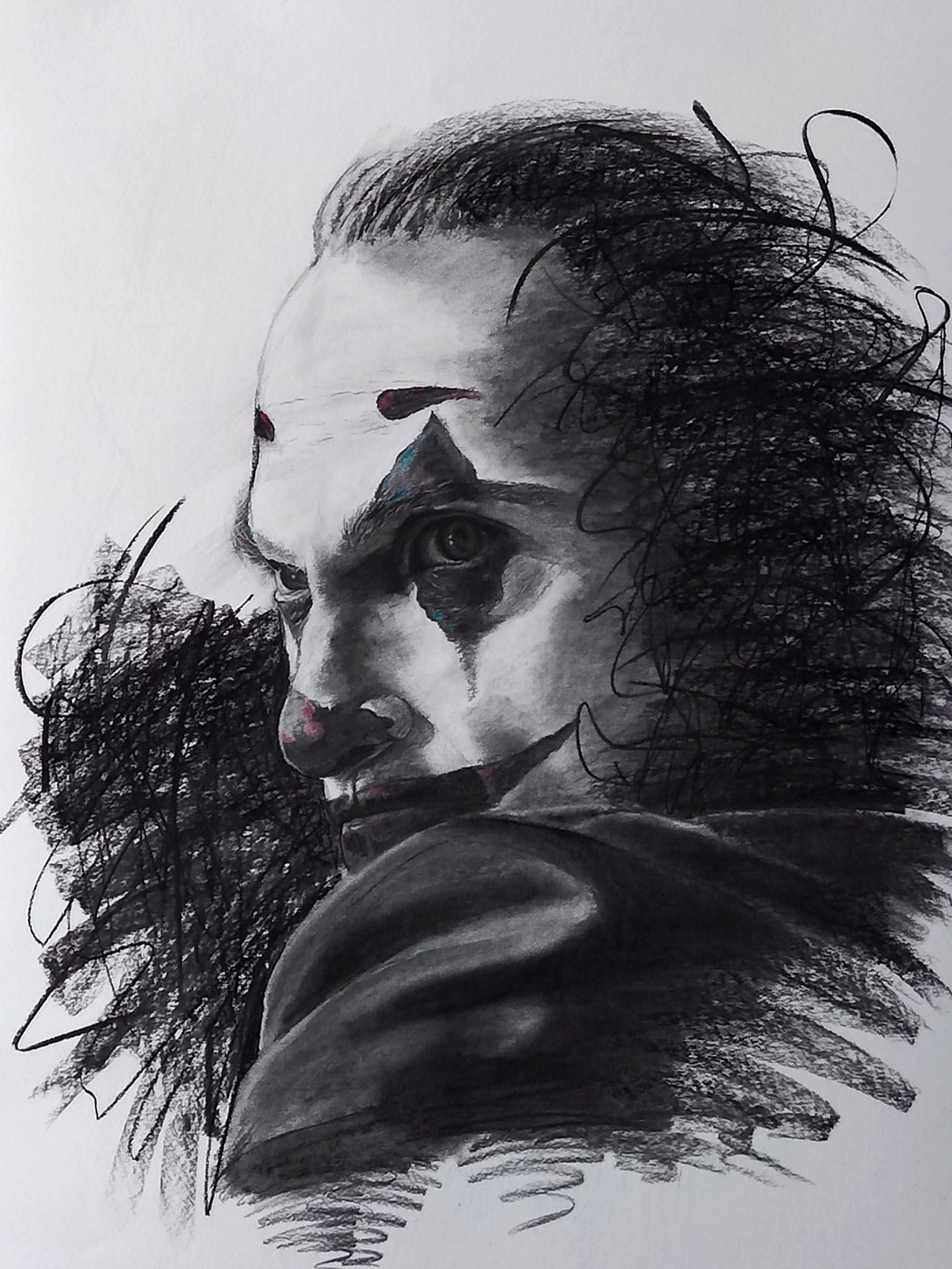 Original Charcoal Art Charcoal Drawing of Joker Charcoal Etsy