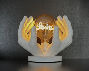 Ecolo and customizable design hand table lamp