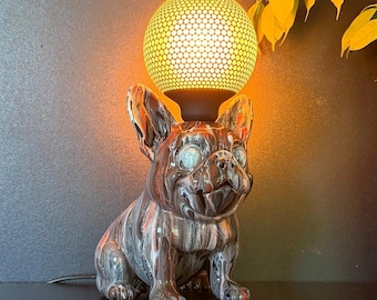 Bulldog table lamp | Dog table lamp | Unique piece, bulb optional
