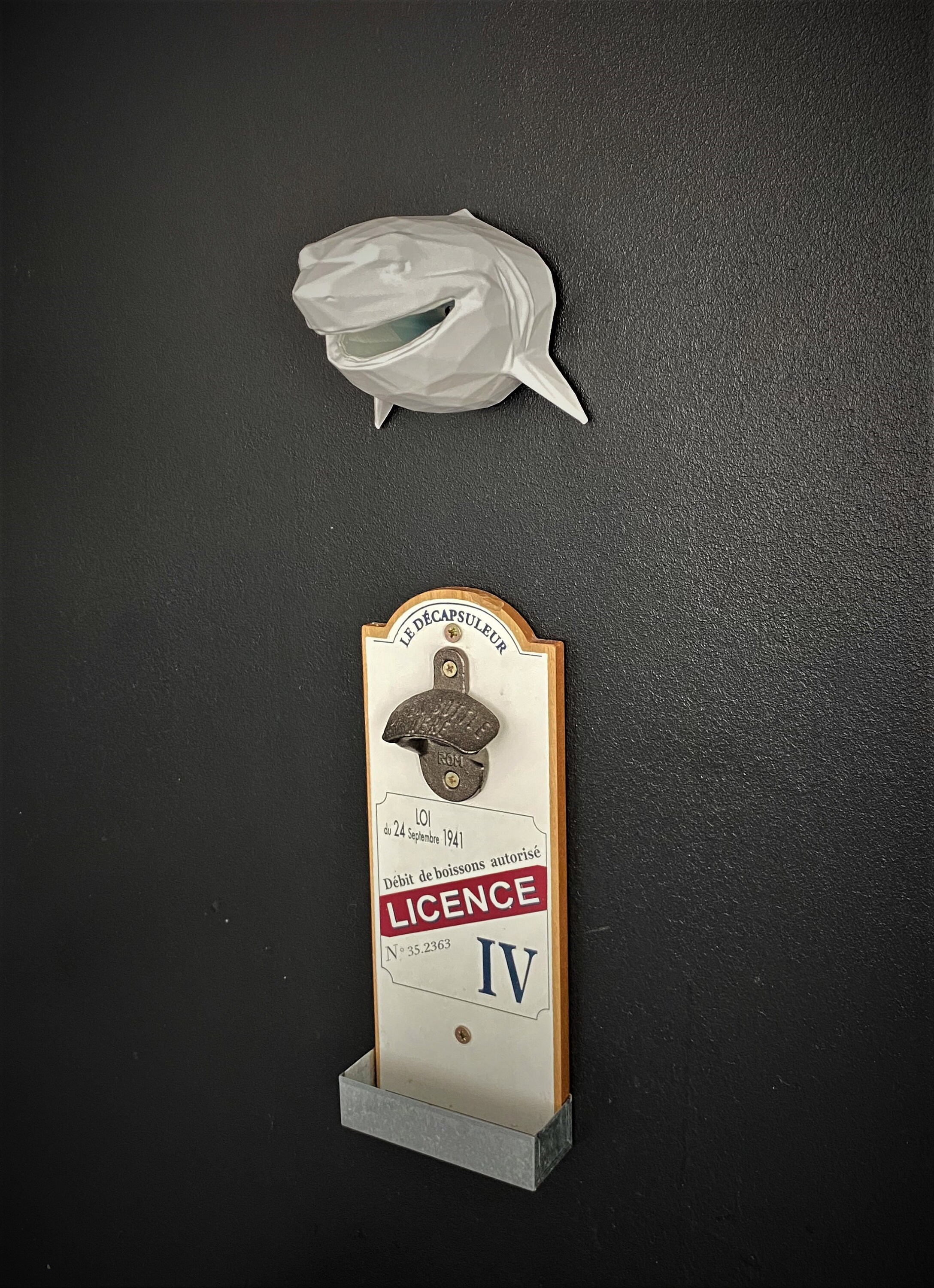 Tête Requin Murale 3D Blanc